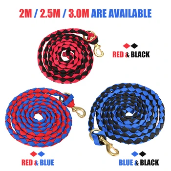 

High Quality Braided Horse Rope Horse Leading Rope Braid Horse Halter with Brass Snap 2.0M / 2.5M / 3.0M
