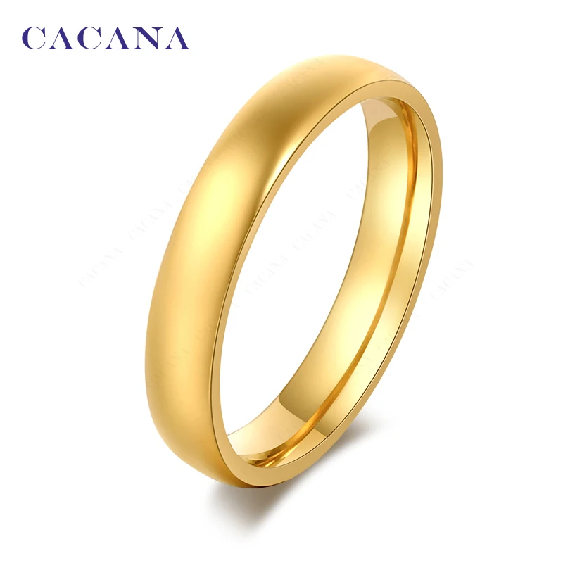 Кольца CACANA из нержавеющей стали для женщин гладкие модные ювелирные изделия