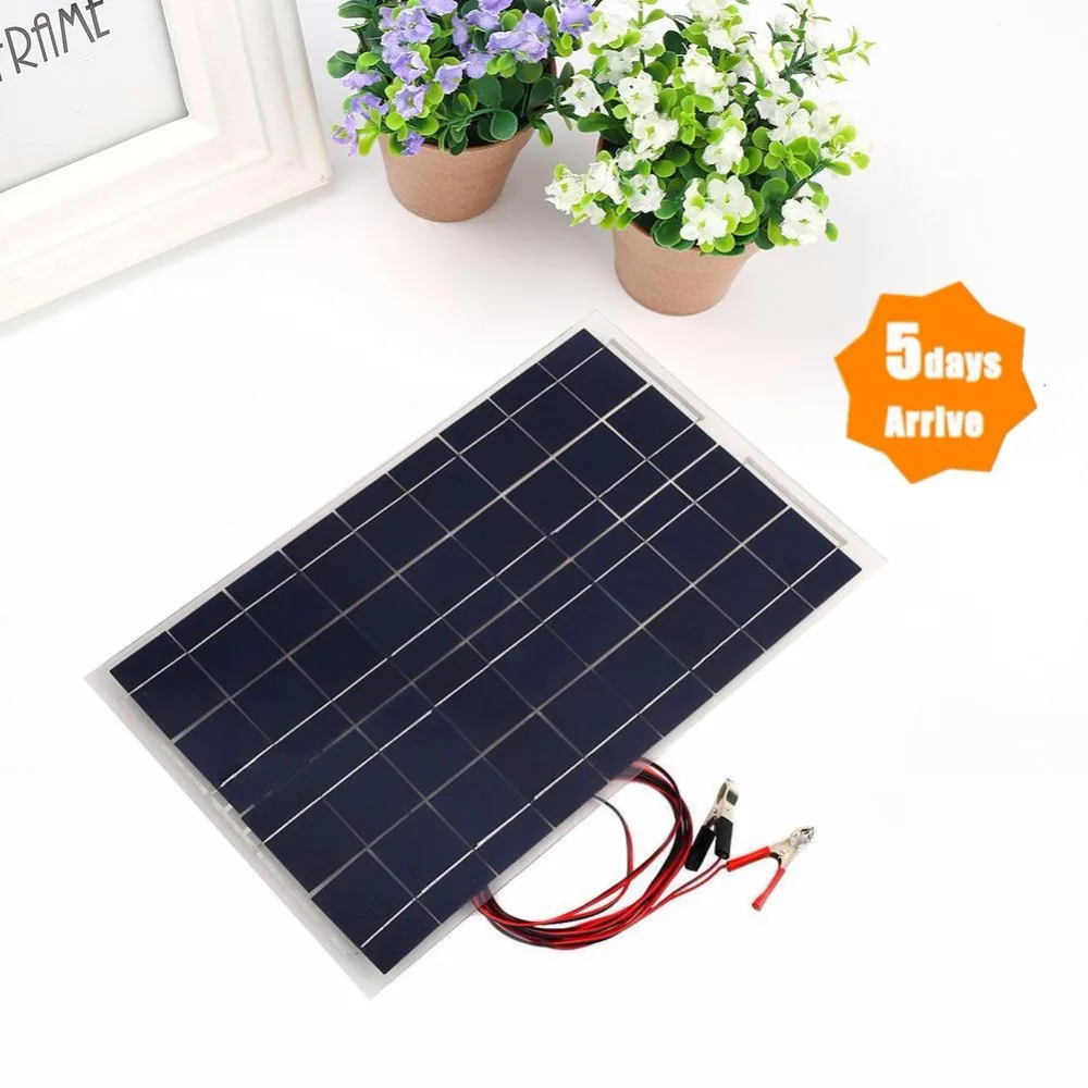 

18V 30W Portable Solar Power Panel Car Battery Bank Charger Universal W/Alligator Clip Polycrystalline silicon 52 x 33 x 0.4cm