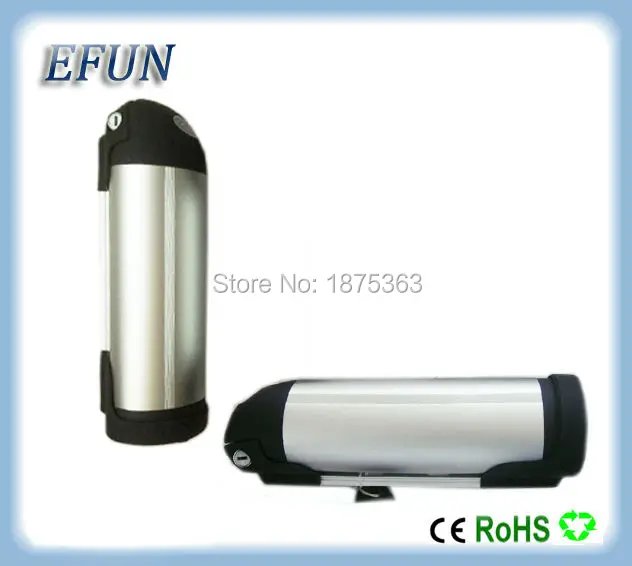 Free shipping rechargeable Li-ion battery pack 36V 17Ah Lithium ion bottle/dolphin ebike battery 18650 battery pack