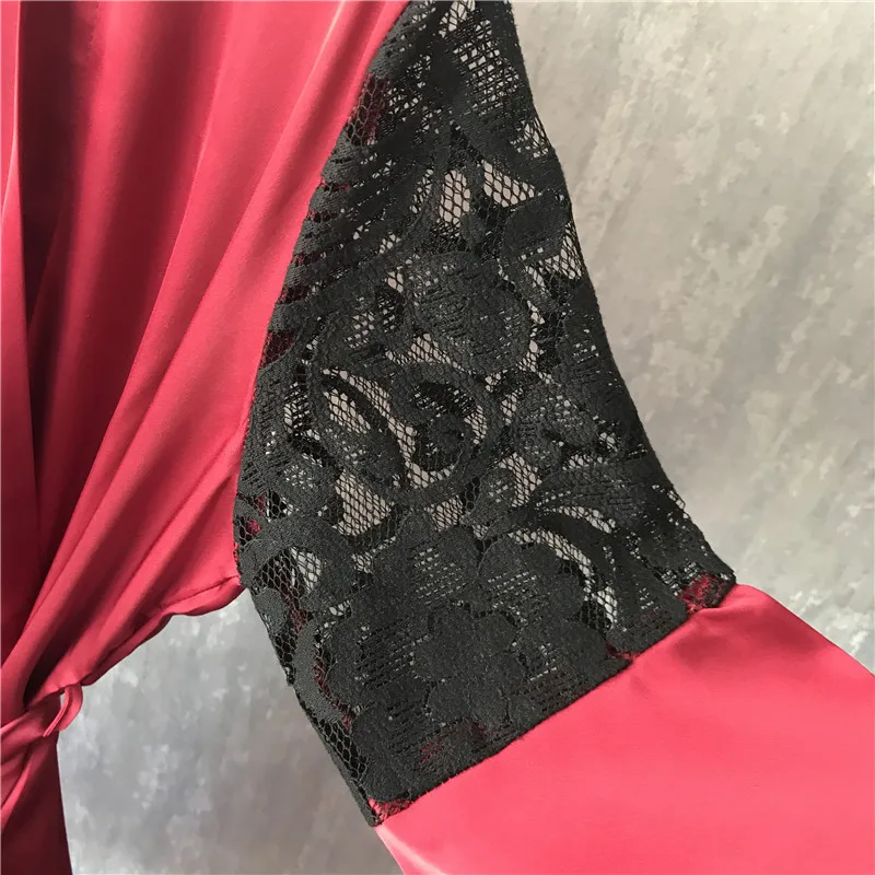 Lisacmvpnel-Spring-New-Pattern-Sexy-Ice-Silk-Pajamas-2-Paper-Set-Woman-Long-Sleeve-Lace-Camisole (1)