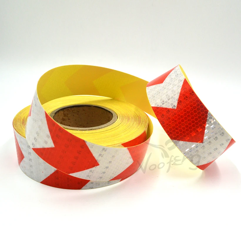 Red/White Dual color arrow safety self adhesive warning tape with high visibility Free shipping Red/White Dual color arrow safety self adhesive warning tape with high visibility Free shipping