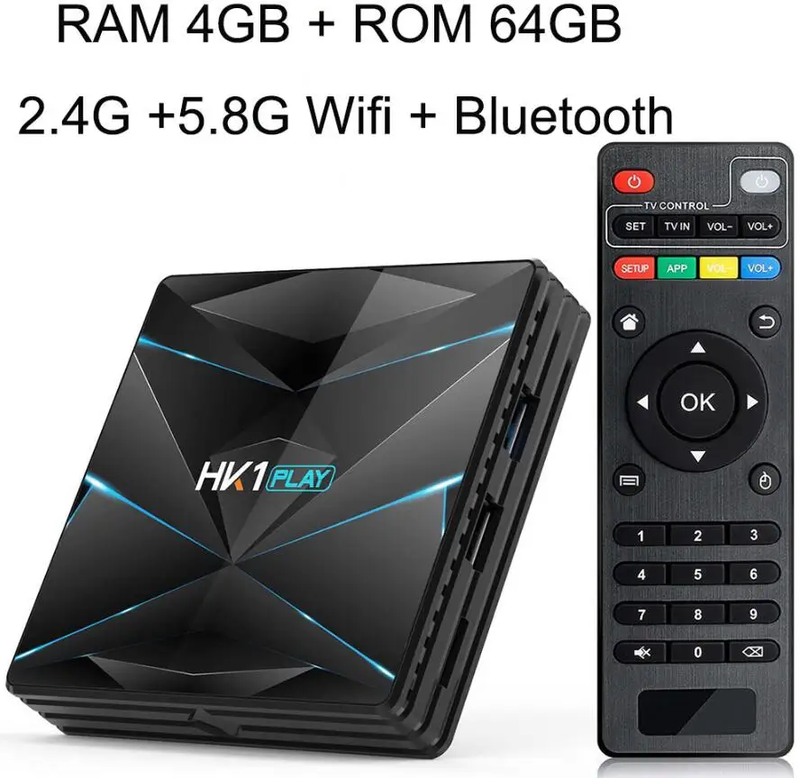HK1 Play 4G 64G HK1 Play Android 9,0 ТВ приставка S905X2 DDR 3 4 ГБ 32 ГБ 64 Гб 2,4 ГГц 5 ГГц Wifi смарт медиаплеер Поддержка Bluetooth 4K 3D телеприставка - Цвет: HK1 Play 4G 64G