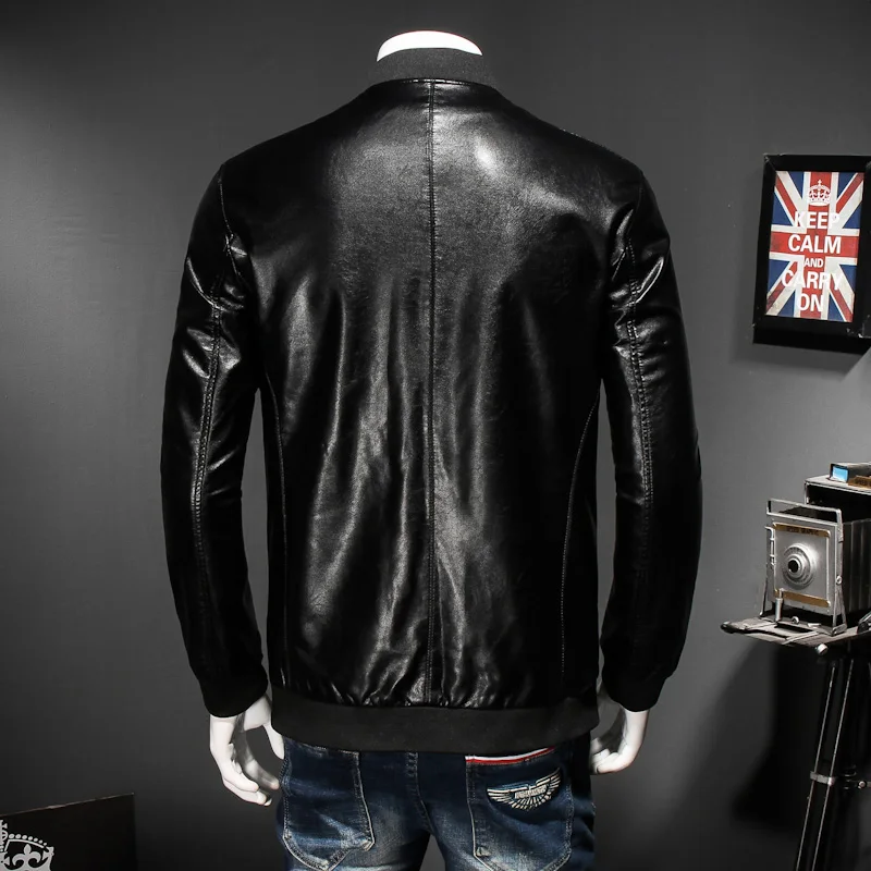 Mens Genuine Lambskin Leather Jacket Slim Fit Moto Biker Jacket T372