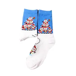 1 пара всесезонных носков с принтом для женщин и мужчин, рождественские удобные хлопковые повседневные носки в полоску, короткие носки до