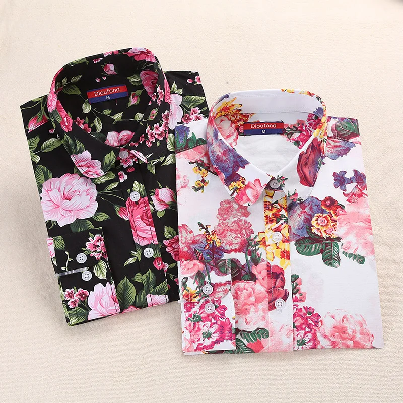 2018 Summer Women Shirts Floral Cotton Linen Blouse Long Sleeve Shirt Women's Blouses White Navy Blusas Plus Size Dioufond 2018 Summer Women Shirts Floral Cotton Linen Blouse Long Sleeve Shirt Women's Blouses White Navy Blusas Plus Size Dioufond