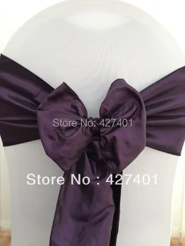 

Hot Sale Plum Taffeta Chair Sash For Wedding Event & Party Decoration