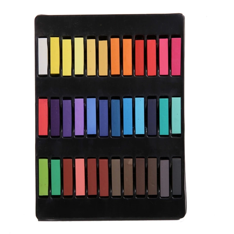 HARMONY 1 SET 36 Colors Square Hair Dye Color Chalk Non-toxic Temporary Pastel Hair Color Pastels Stick DIY Styling Tool HARMONY 1 SET 36 Colors Square Hair Dye Color Chalk Non-toxic Temporary Pastel Hair Color Pastels Stick DIY Styling Tool