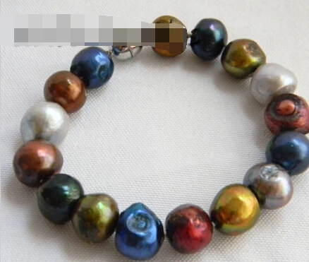 

free shipping 09442 Multicolor Baroque Freshwater Pearl Bracelet