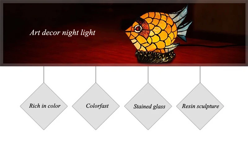 Mesa de Cabeceira Novidade Criativo Bebê Projetor Vitrais Pequeno Peixe Crianças Criança Led Night Table Lamp Luz Decoração Iluminação 6 little table lamp