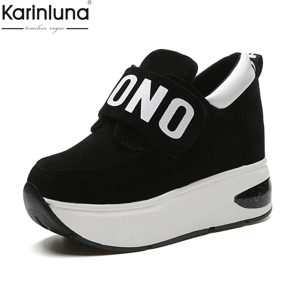 

Karinluna new Autumn Platform Shoes Woman Hook&loop Casual Women Shoes Round Toe sneakers Flats leisure fashion woman shoes