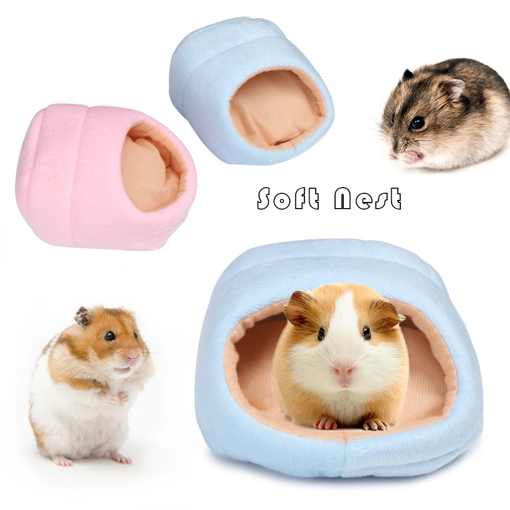 1PC Mini Soft Cotton Hamster Rabbit Pad Bed Nest Plush Slipper Shape