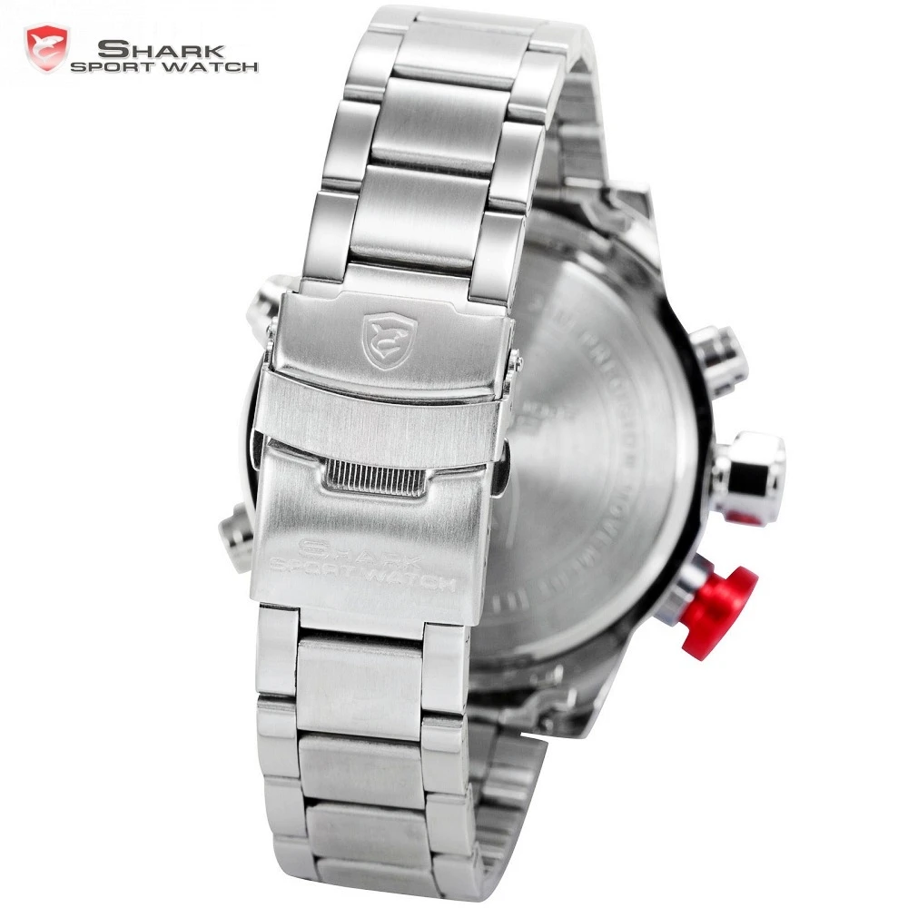 Gulper SHARK Sport Watch Brand Mens Black Luxury Full Steel Band Digital Calendar Wristwatches Quartz Relogio Masculino /SH103 Gulper SHARK Sport Watch Brand Mens Black Luxury Full Steel Band Digital Calendar Wristwatches Quartz Relogio Masculino /SH103