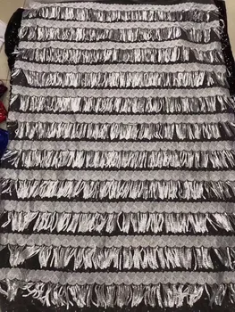 

High Quality L-81723 African Tulle Lace Fabric For party Dress Embroidered Net Fabric with sequins