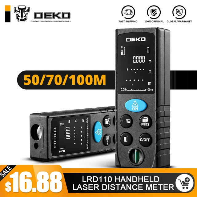DEKO LRD110 ручной лазерный дальномер 40 м 60 80 100 Мини лазер лазерный дальномер клейкие ленты дальномер диастиметер измерения