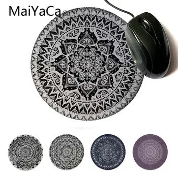 

MaiYaCa Grey Mandal Gamer Speed Mice Retail Small Rubber Mousepad Custom Design Gaming Computer Round Mouse pads