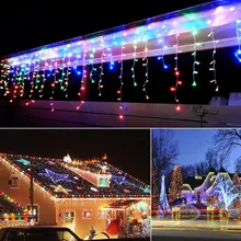 Подключаемый 3,5 м 96led занавес сосулька гирлянды светодиодные сказочные огни Рождественские лампы Сосулька огни Рождественские Свадебные украшения