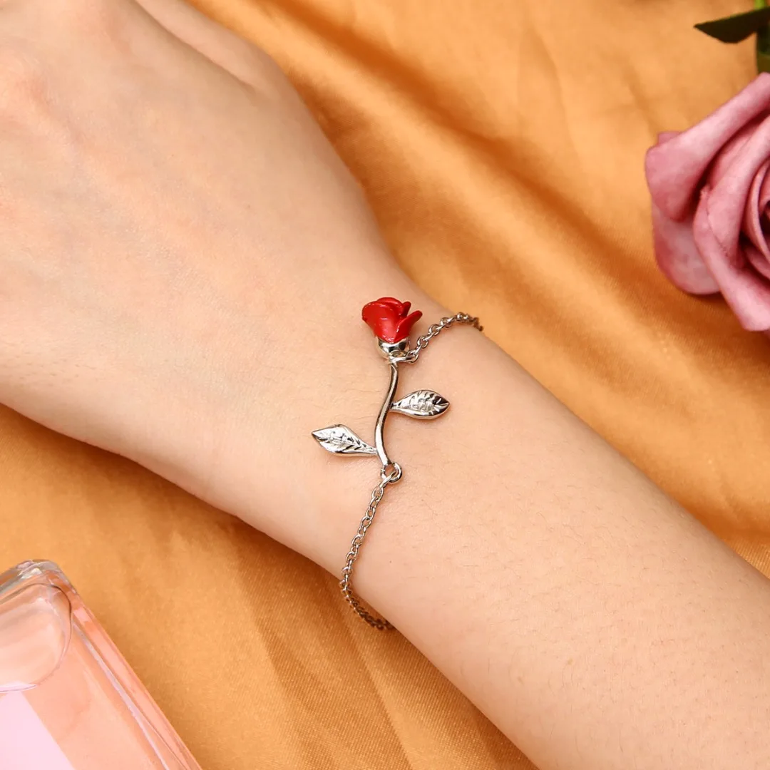 Charms Bracelet Adjustable Pulseras Mujer Fashion Rose Flower  Bracelets & Bangles For Women Wedding Jewelry Shellhard