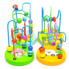 Early Childhood Learning Toy Children Kids Baby Colorful Wooden Toys Mini Around Beads Educational Toy Kids Random Color