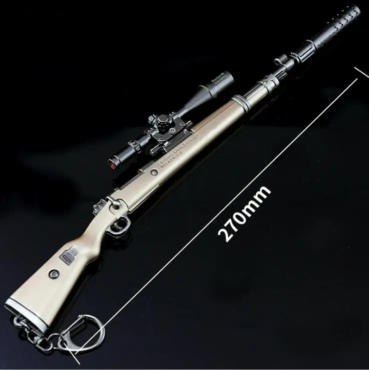 

17cm PUBG 7.62mm Weapon Rifle AKM Model Key Chains AK 47 Toys Gun Keychains llaveros chaveiro sleutelhanger Key Ring Keyring