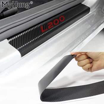 

Waterproof Car Door Sill Scuff Carbon Fiber Vinyl Sticker For Mitsubishi Pajero L200 Car Log Anti-scrated 4pcs Car Styling
