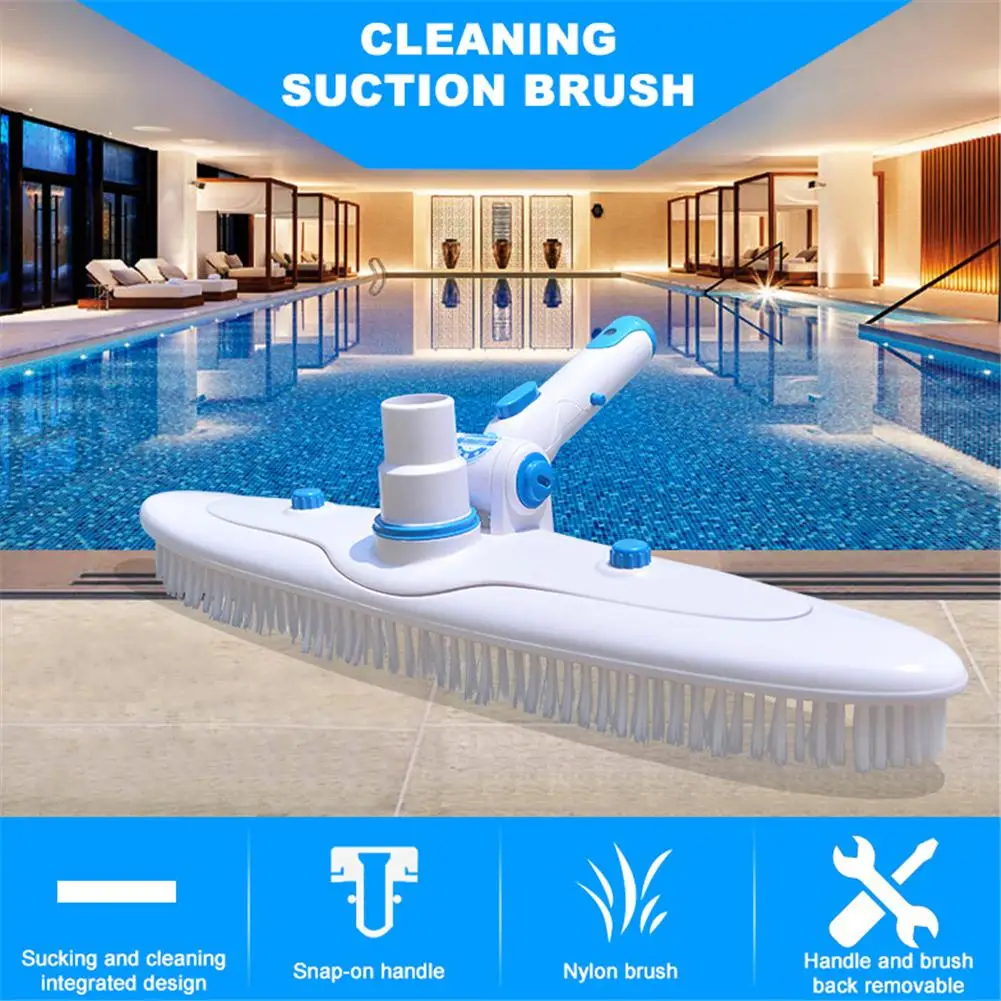 

Pool Supplies 1.5 Inch Flexible Cleaner Pool Vacuum Head Clip Handle Cleaning Brush Clean The Bottom Wall Of The Pool