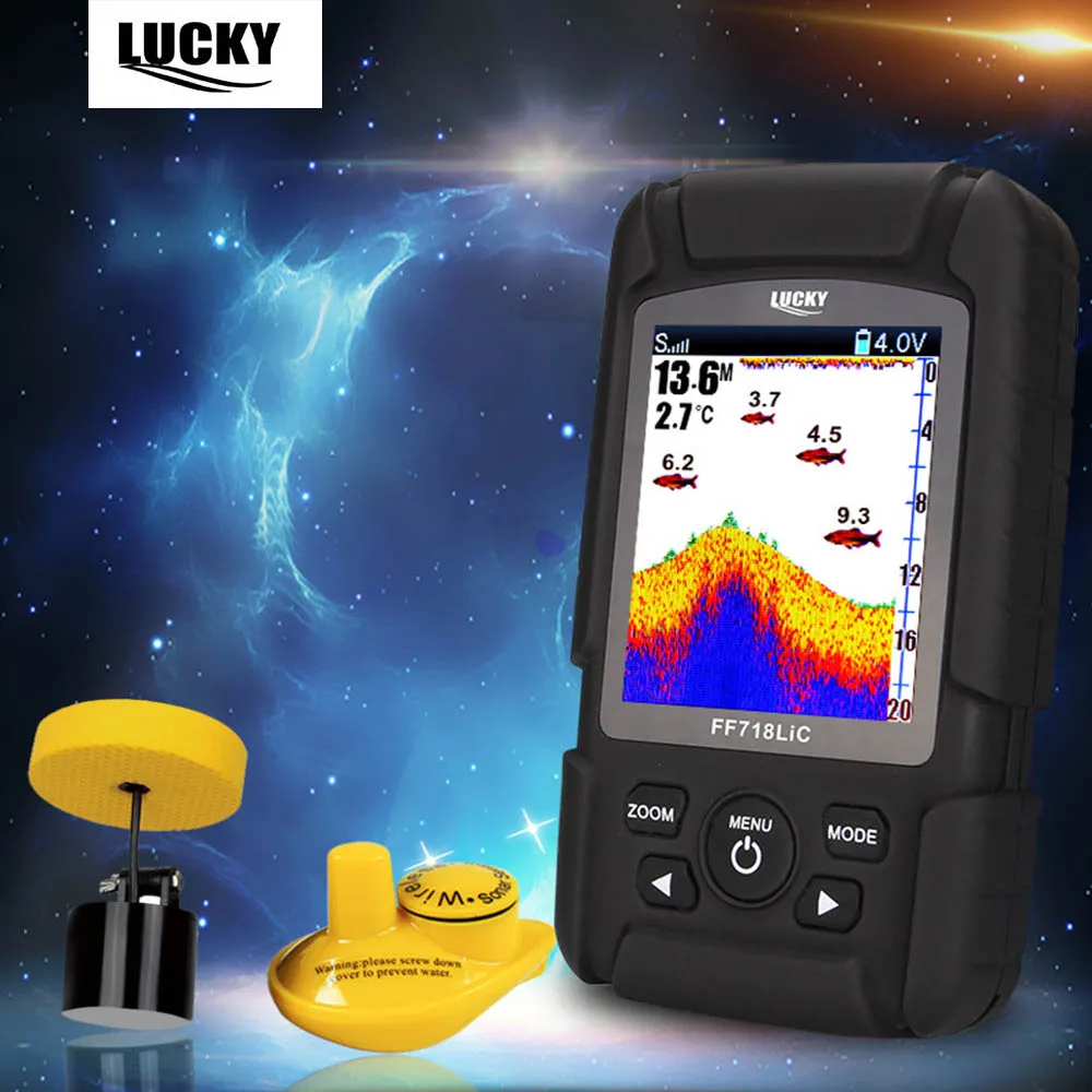 محظوظ FF718LiC 2-في-1 السلكية واللاسلكية سونار صياد السمك 100 متر عمق Fishfinder الاستشعار المحمولة صياد السمك كاشف محظوظ FF718LiC 2-في-1 السلكية واللاسلكية سونار صياد السمك 100 متر عمق Fishfinder الاستشعار المحمولة صياد السمك كاشف