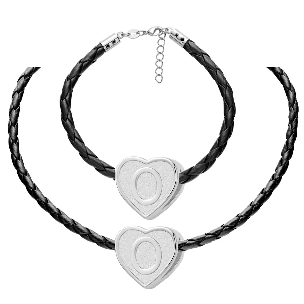 New Fashion Heart Number Jewelry Black Rope Set Silver Plated Snake Bracelets&ampnecklace For Women | Украшения и аксессуары