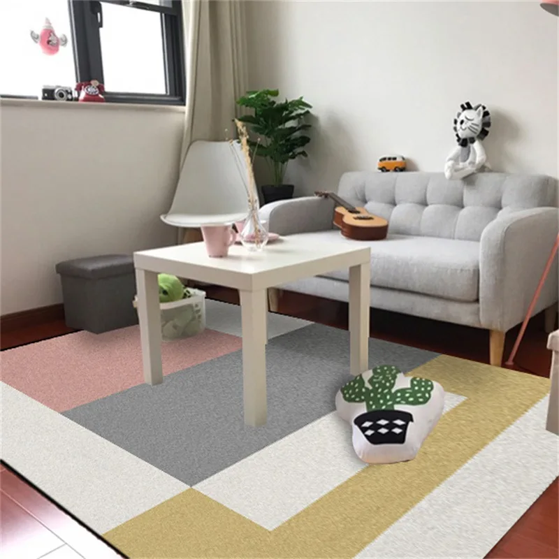 Домашний нескользящий коврик скандинавский минималистичный геометрический большой ковер для детской комнаты диван полный спальный