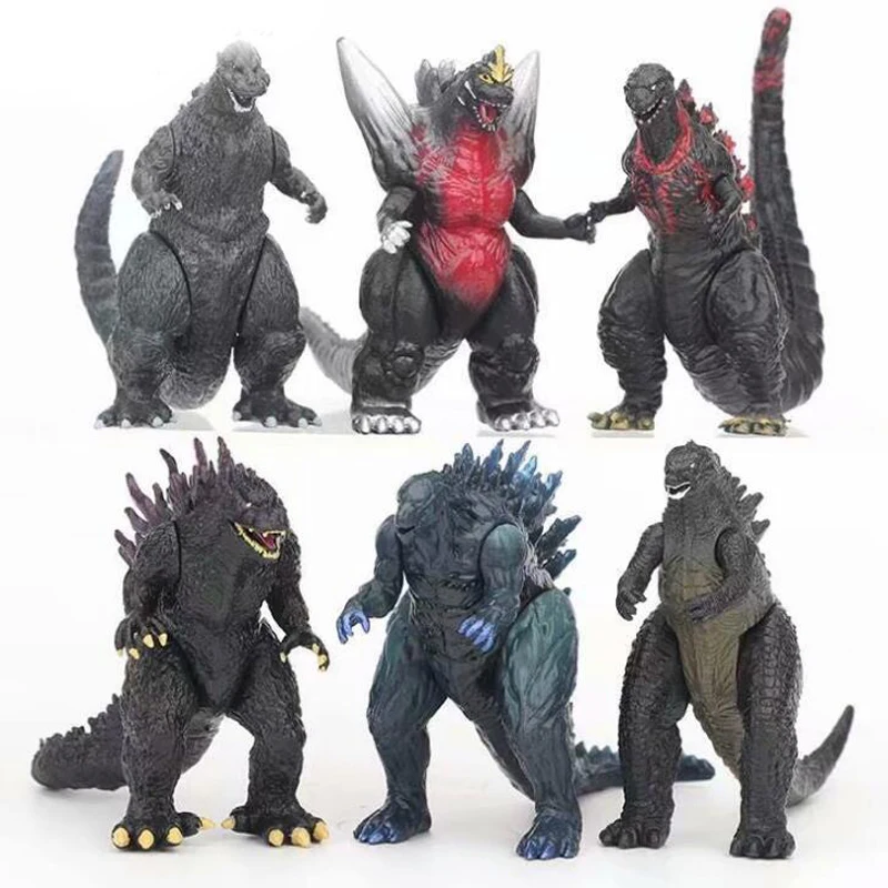 

6pcs/set Gojira Pvc Figure Model Toys Hands Moveable