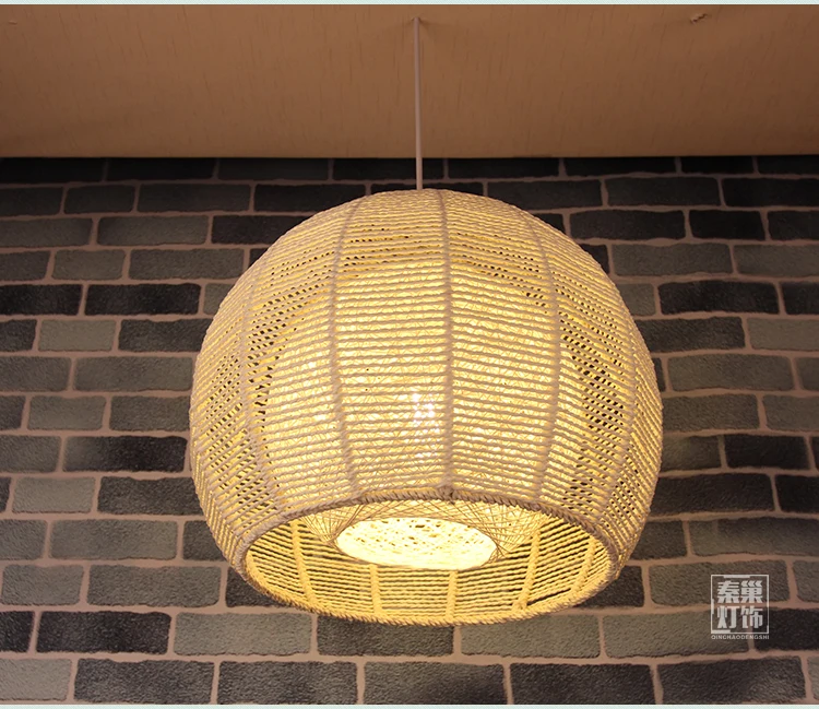 Bamboo Rattan Pendant Lights Japanese Retro Round Garden Balcony Lamp Shade Bedroom Study Restaurant Lamps Zb30 In From