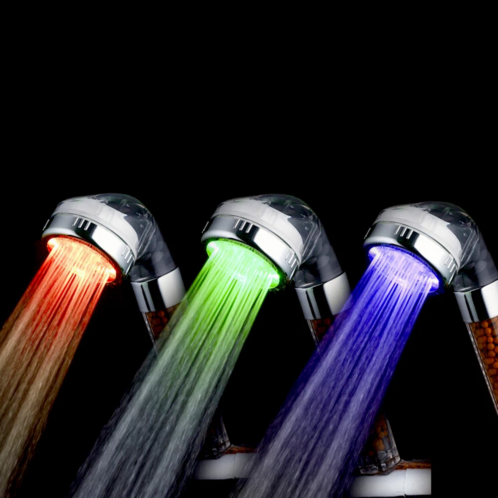 1pcs Shower Head Color Changing Automatic Lighted Glow Light LED Anion