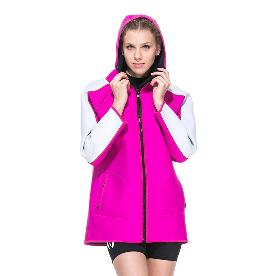 

Bonverano(TM) Women's 3mm Neoprene One Piece Top Wind Coat for Motorboats sailboats windsurfers in Rose