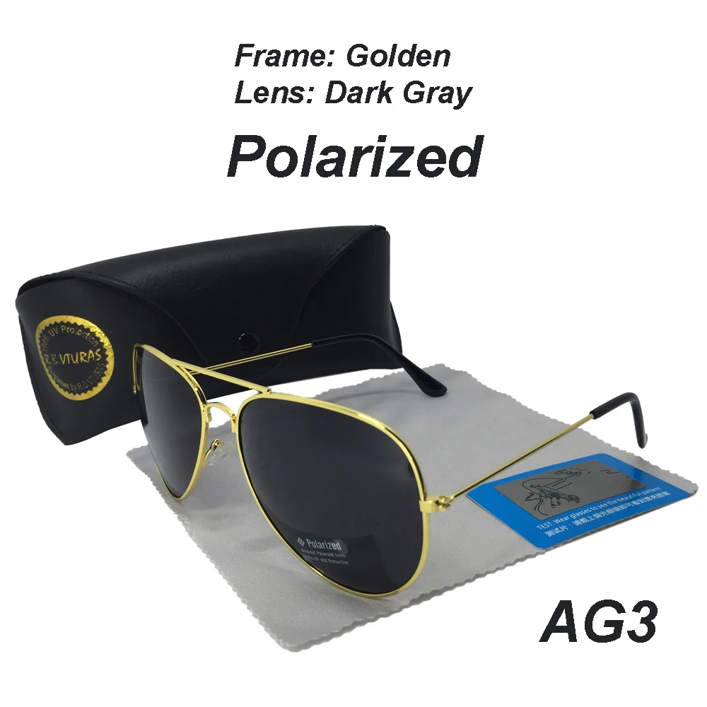 Авиационные Солнцезащитные очки Мужские поляризационные сплав для вождения солнцезащитные очки женские очки лучи Горячие Солнцезащитные очки Bens очки пилота - Цвет линз: AG3