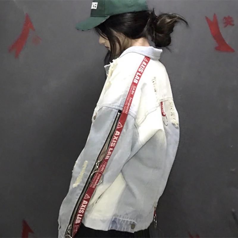 Женская джинсовая куртка повседневная весенне осенняя|bomber denim jacket|ripped jacket womenjacket