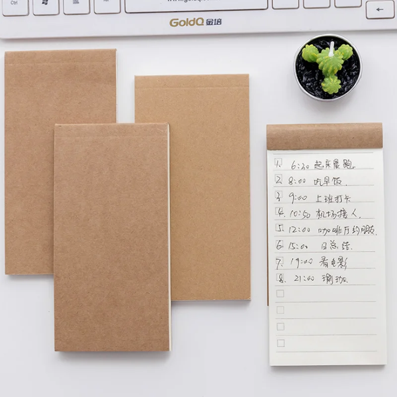 

1 Pcs Cute Pocket Kraft Paper Line Grids Memo Pads Notepad Stationery Scrapbooking Notes To Do List Tear Checklist Note Pad