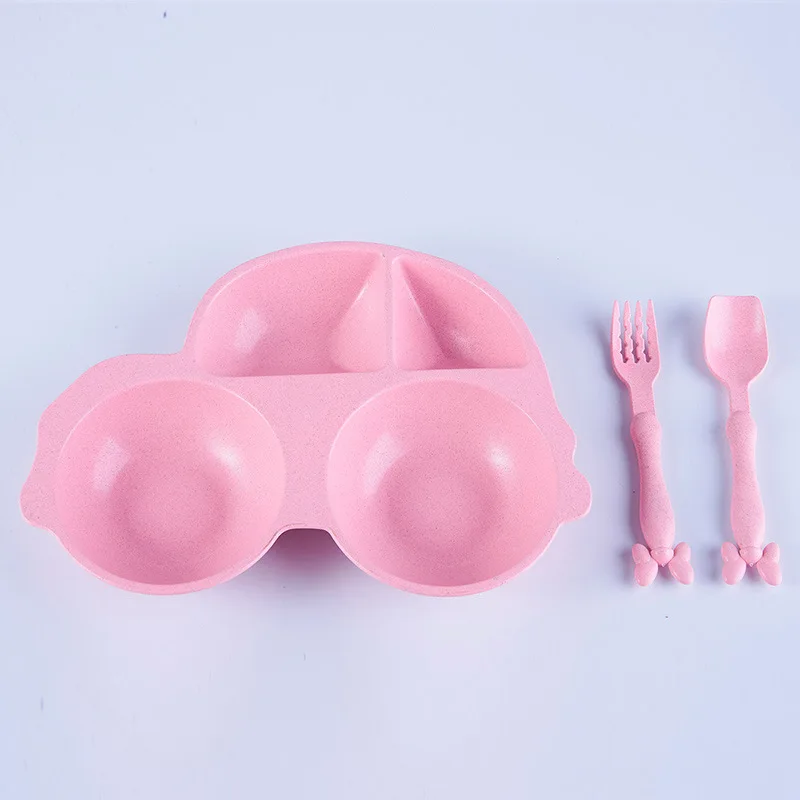 3pcs/set Cartoon Car plate kids dishes Children's Wheat Straw Tableware Set baby training bowl set 3pcs/set Cartoon Car plate kids dishes Children's Wheat Straw Tableware Set baby training bowl set