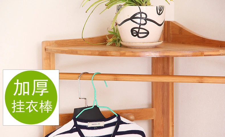  Corner corner frame wood coat rack hanger floor corner bedroom creative simple clothes rack hangers - 32546401039