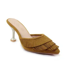 Г. весенне-летние женские шлепанцы модные дизайнерские шлепанцы на высоком каблуке 7,5 см с кисточками женская обувь