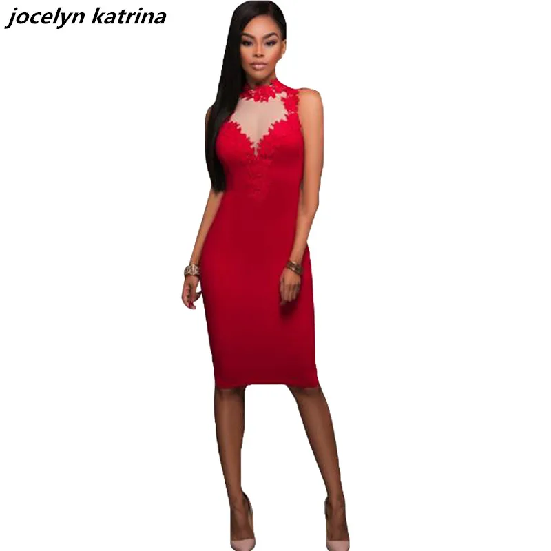 Jocelyn Katrina Brand Fashion Sleeveless Sexy Dress To Party O Neck