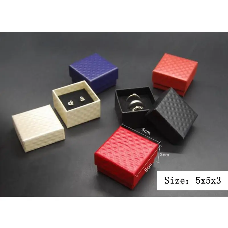 4 цвета квадратная форма шкатулка серьги Кольца Подарочные коробки квадратная коробка 5X5X3 см