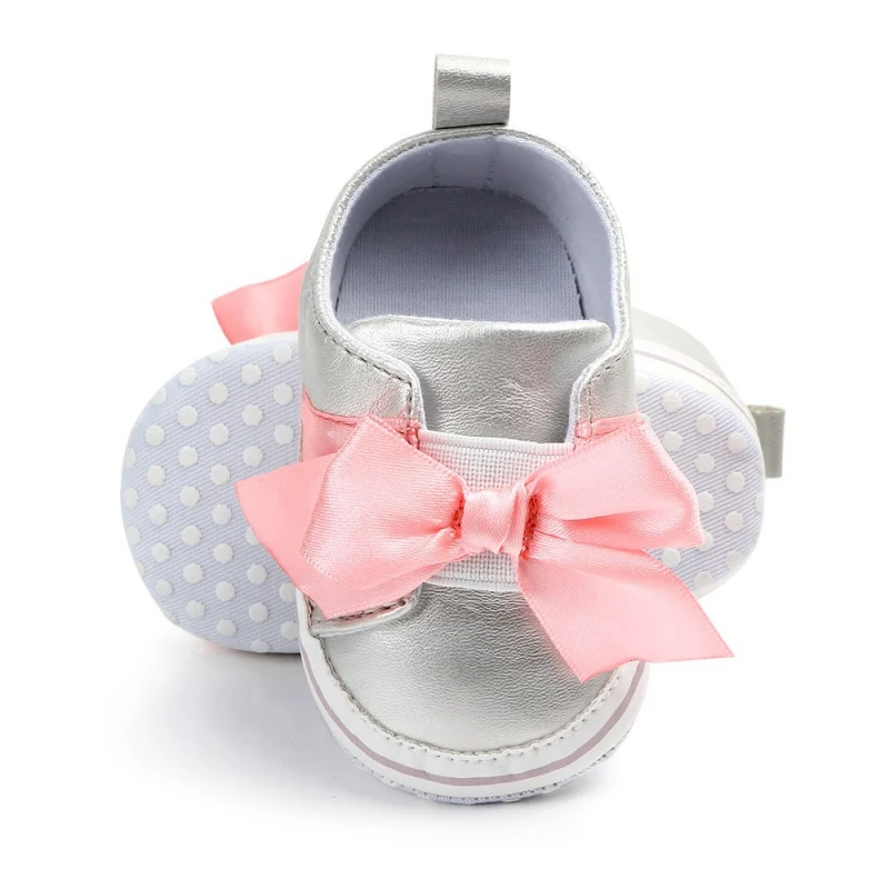 

Spring Baby Girls Shoes Princess Newborn First Walkers Big Bow Cute Soft Soled Non-slip Footwear PU Baby Shoes