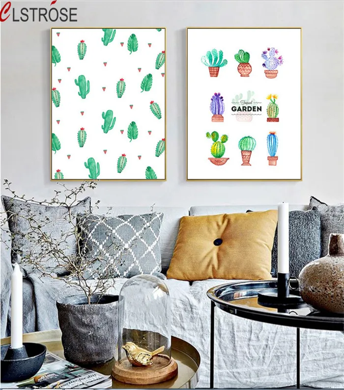 Nordic-style-watercolor-cactus-decorative-paintings-2-pieces-No-Framed