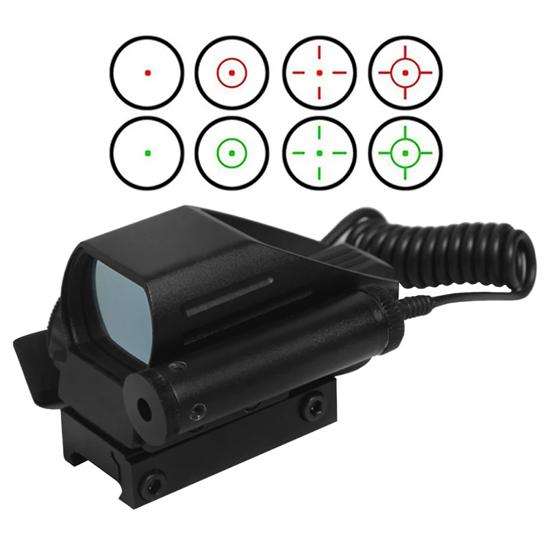 

Hunting Rifle Scope Optics Holographic Adjustable Green/Red Dot Reflex Sight with 4 Various Reticle 20mm Rails Mount