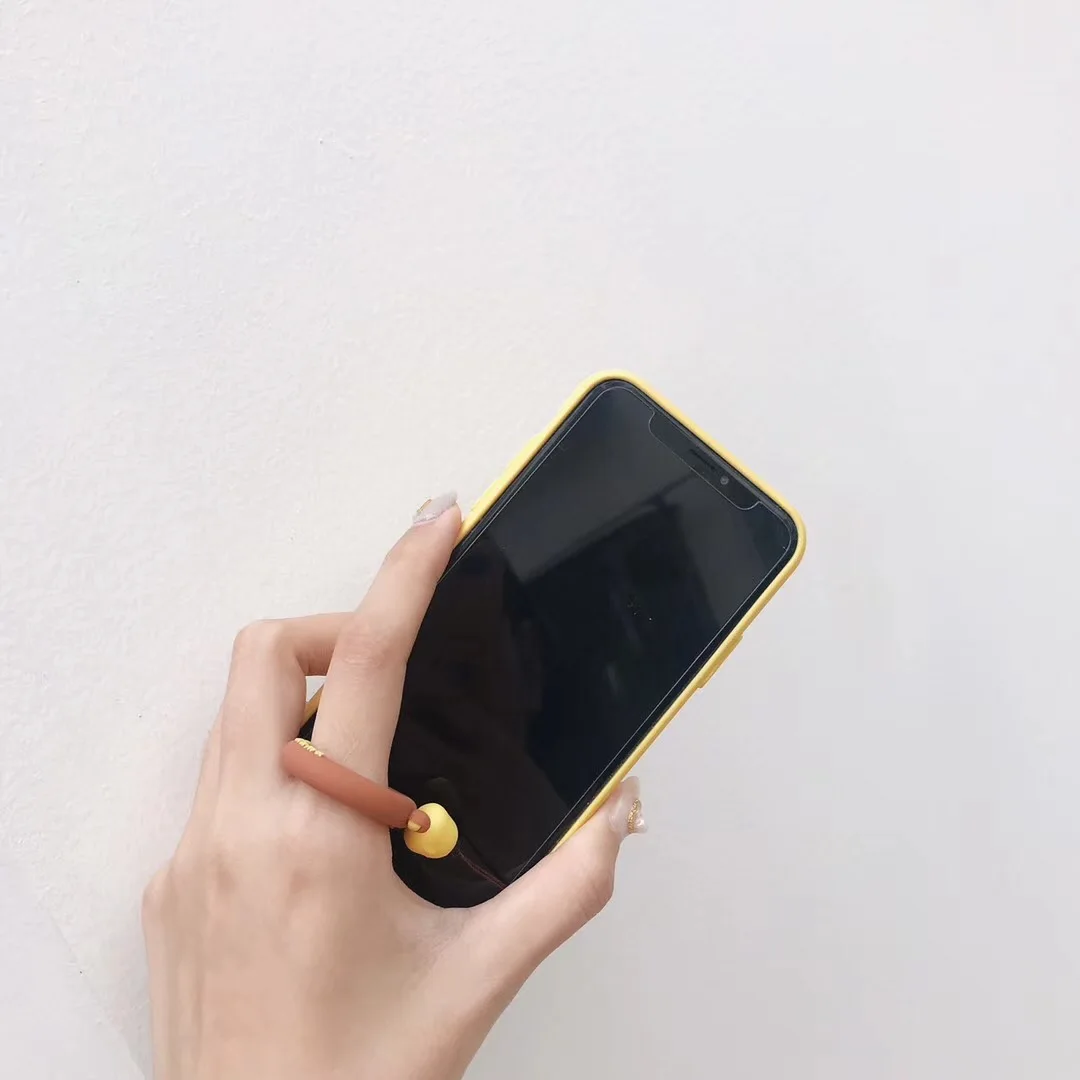 Мультяшное Силиконовое кольцо на палец, подвеска, анти-падение, милый универсальный ремешок для мобильного телефона, короткий телефонный ремешок Кенни