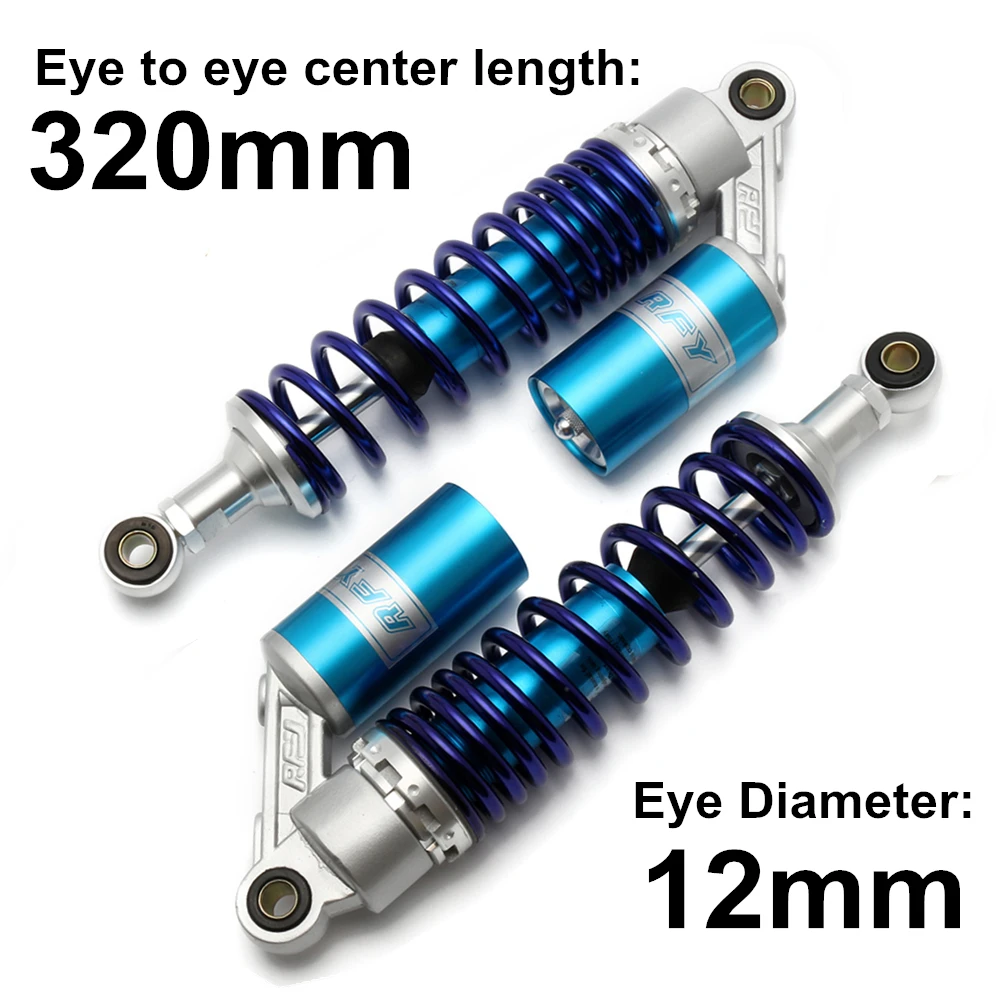 Универсальный 320 мм 12," Мотоцикл ATV Скутер Байк задние воздушные амортизаторы газовая Подвеска для Yamaha синий серебристый D15