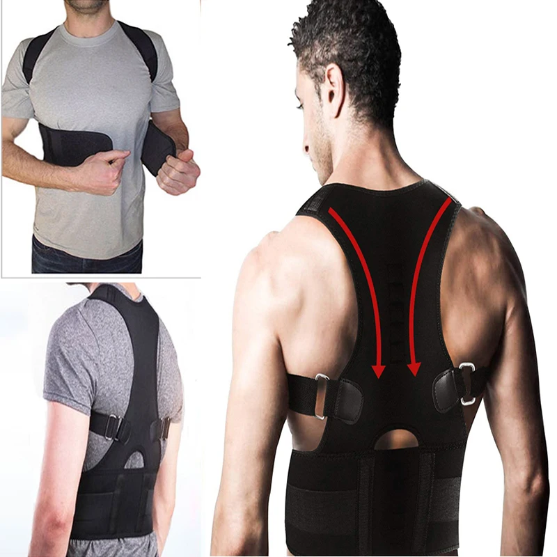 

Back Brace Support Belt Adjustable Magnetic Therapy Posture Corrector Brace Shoulder Back Support Belt for