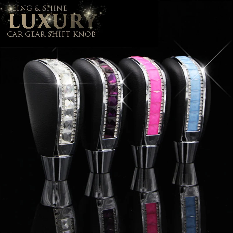

Diamond Manual Car Gear Shift Knob Lever Handle Shifter Crystal Rhinestone Universal Car Accessaries