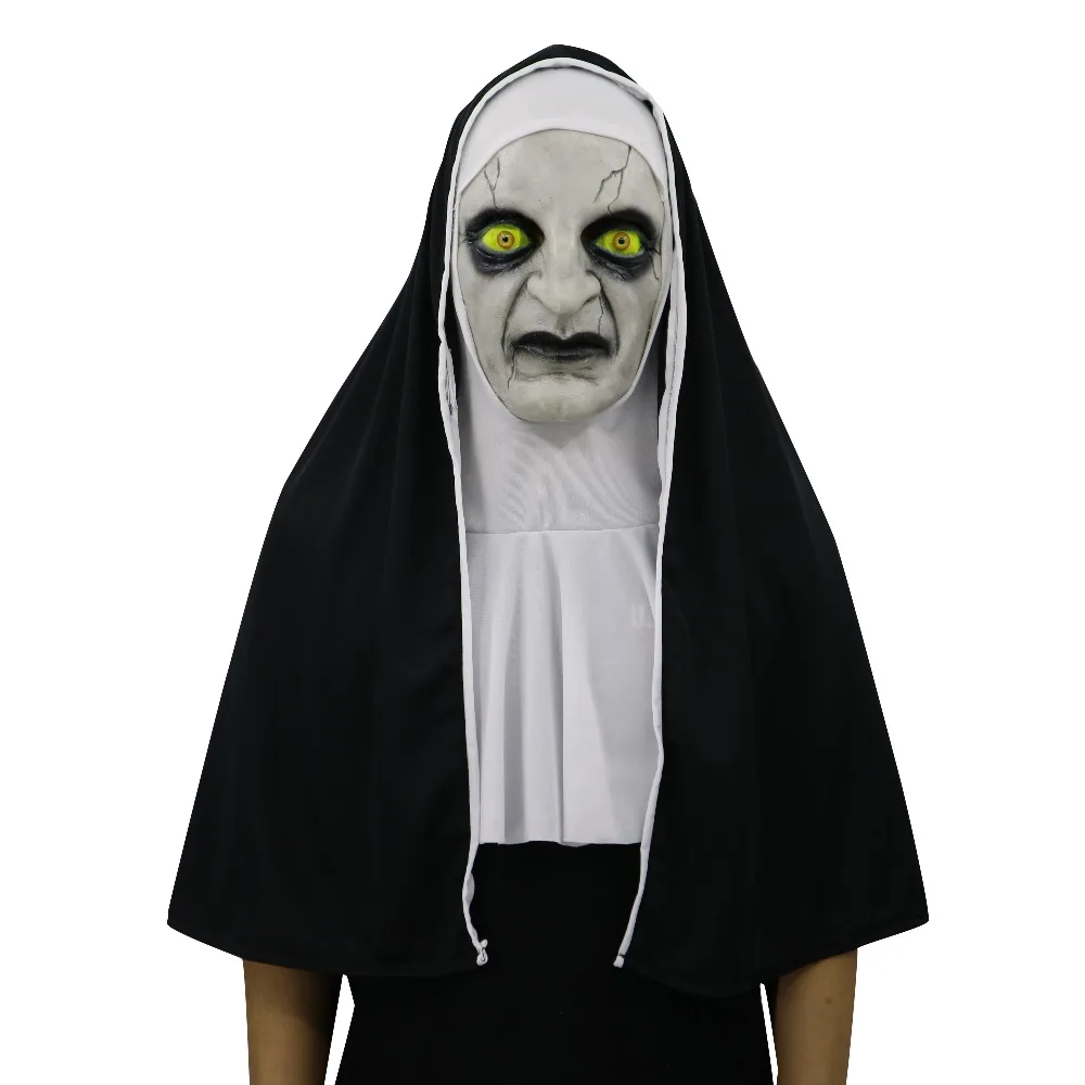 

2018 The Nun Horror Mask Cosplay Valak Scary Full Face Latex Masks With Headcraft Helmet Halloween Party Props DropShipping