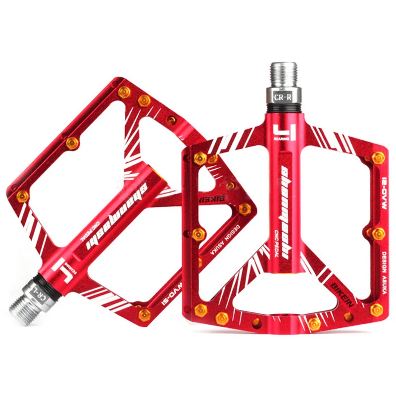Red Bikein Pro велосипедный сверхлегкий Mtb педаль 4 герметичный подшипник Bmx Платформа Плоские Педали Алюминиевый ЧПУ горный велосипед ножка T - Цвет: Red